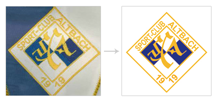 Logo des Sport-Clubs Altbach mit blauer und goldener Farbgestaltung und dem Jahr 1919.