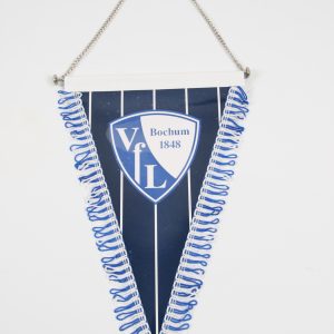 VfL Bochum Wimpel mit blauen und weißen Fransen, zeigt das Vereinslogo und das Gründungsjahr 1848.