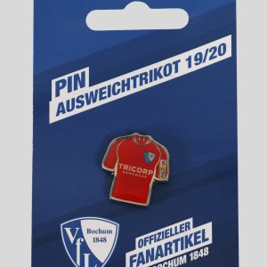 Pin in Form eines Ausweichtrikots des VfL Bochum mit dem Logo und der Aufschrift Tricorp.