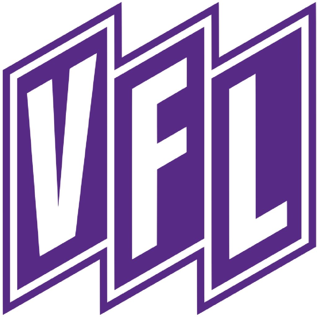 Logo des VfL Osnabrück in lila und weiß mit stilisierten Buchstaben.