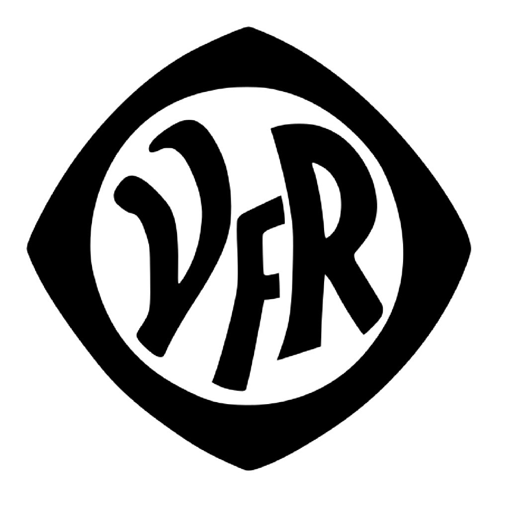 VfR Aalen Logo in einem stilisierten, ovalen Design mit Schriftzug.